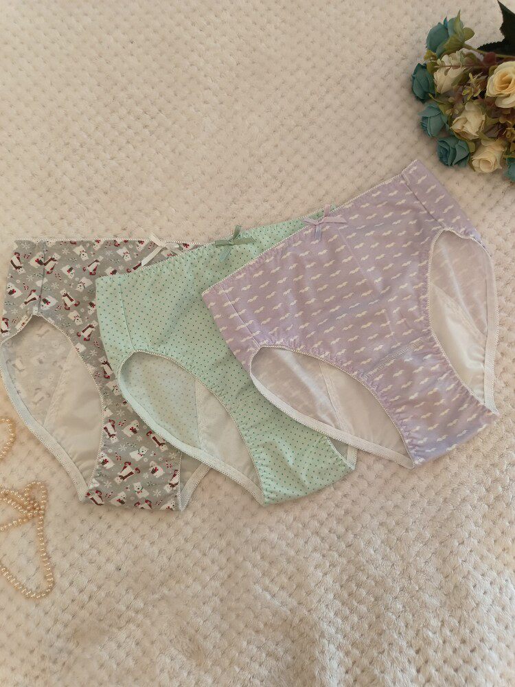 New Physiology Pants Menstrual Pants Triangle Mid-Waist Package Hip Night Discharge Pure Cotton Comfort Breathable Triangle Briefs