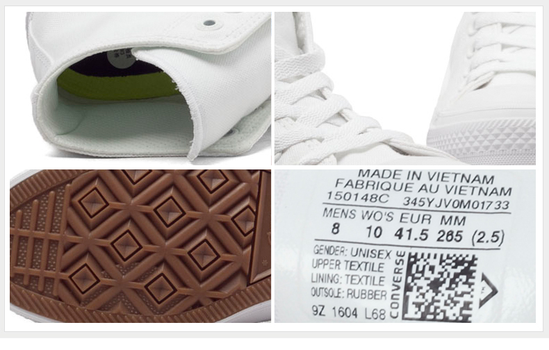 Giày vải Converse Converse cho nam và nữ Cổ điển 2 thế hệ Cặp đôi Ren cao màu đen 150143C giày thể thao nam adidas