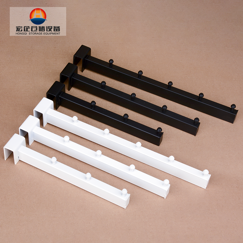 Clothing store card square tube hook with nails is hanging black and white flat three-four-five nails men's and women's clothing display shelf accessories