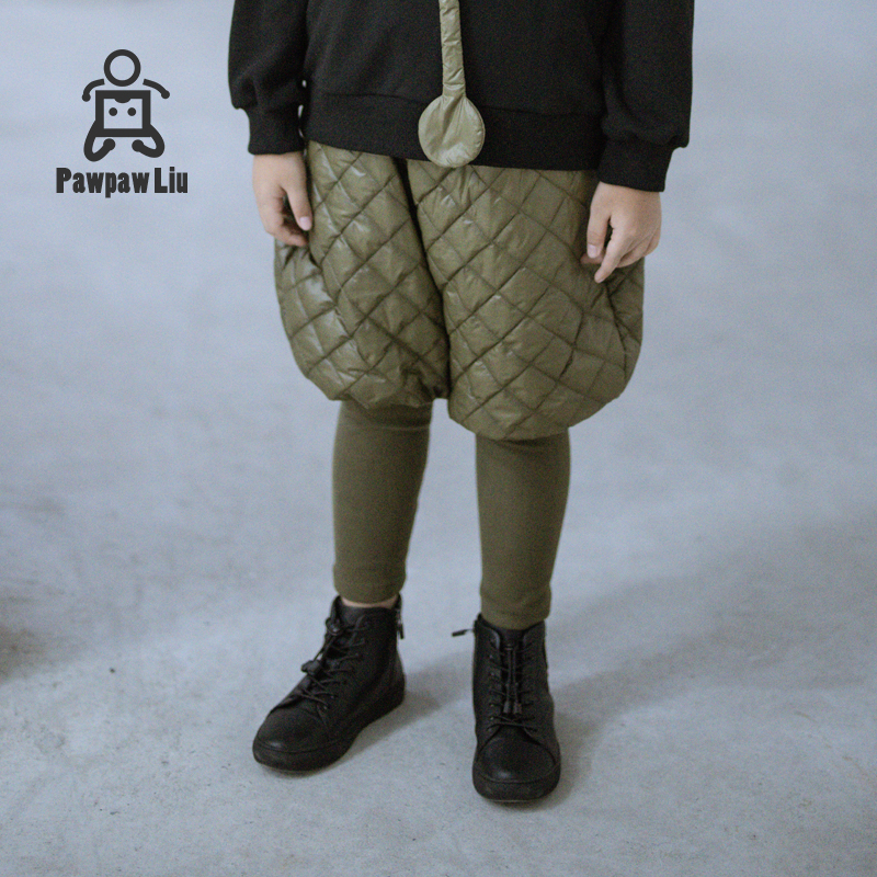 Pawpaw Liu original design children magenta cotton pants 2020 new products CUHK scouts green clip cotton bungling pants