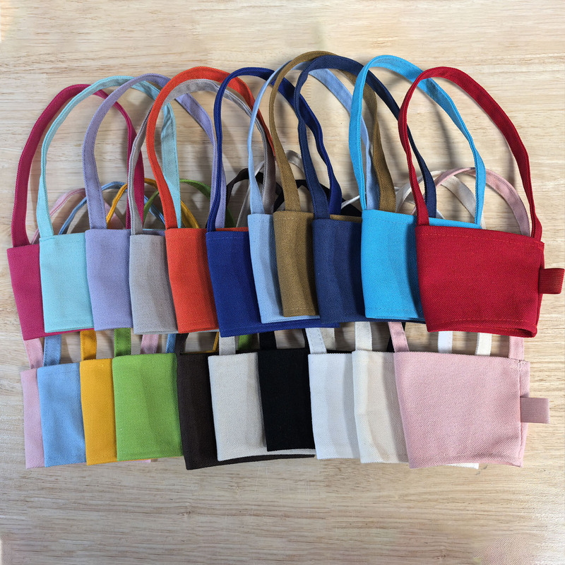 Hand-Cranked Canvas Cup Sleeve for Milk Tea, Coffee, and Beverage Cups, Cotton Hand-Carry Portable Gift Bag, Elastic Band Straw Sleeve with Logo Hand-Cranked Canvas Cup Sleeve for Milk Tea, Coffee, and Beverage Cups, Cotton Hand-Carry Portable Gift Bag, Elastic Band Straw Sleeve with Logo