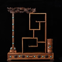 Rosewood carved Tenglong Bogu stand pen holder pen holder multi-purpose study utensils and ornaments