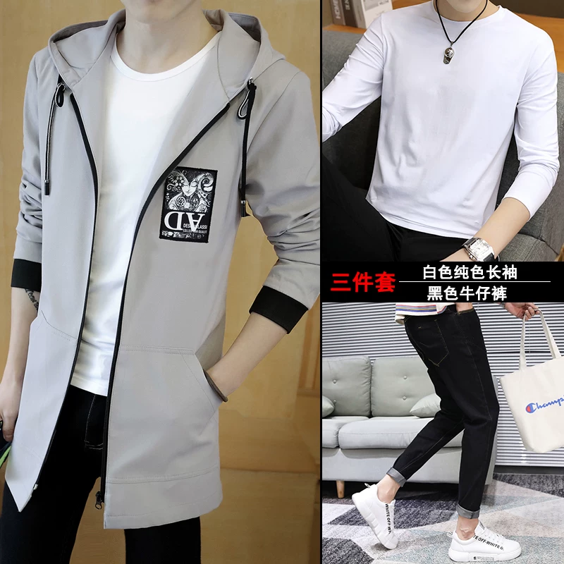 Warm spring down jacket, autumn trench coat, mid length