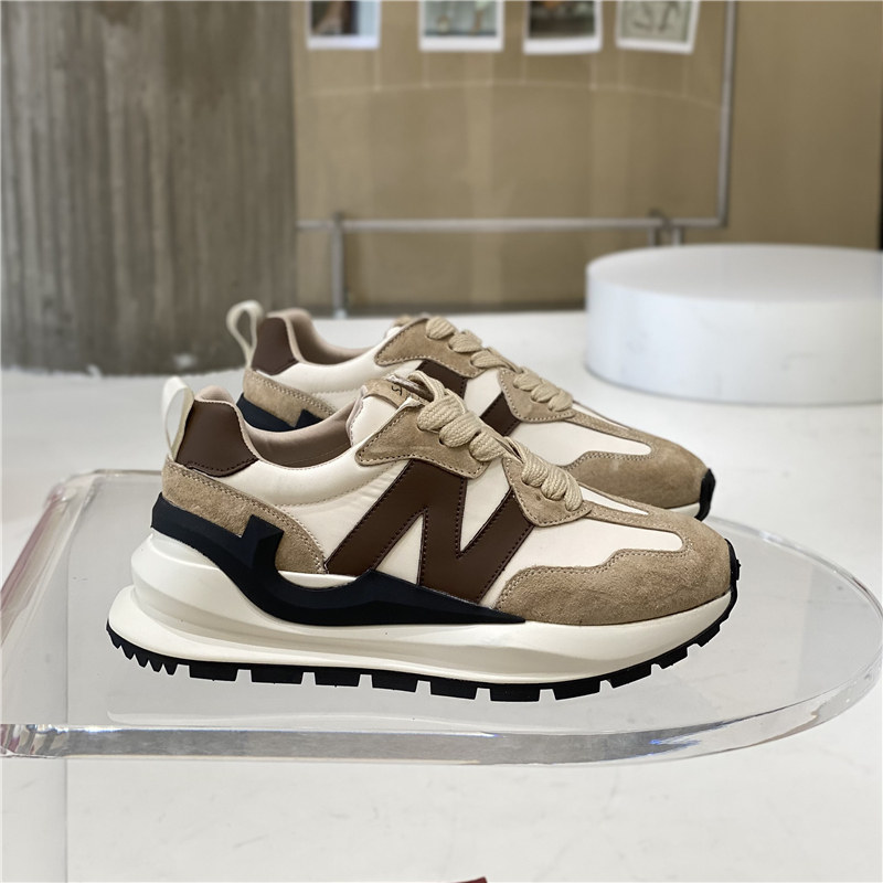 Goofy Sport㊣high-end customized shit feeling thick bottom increased 5CM leather retro running dad Forrest Gump shoes