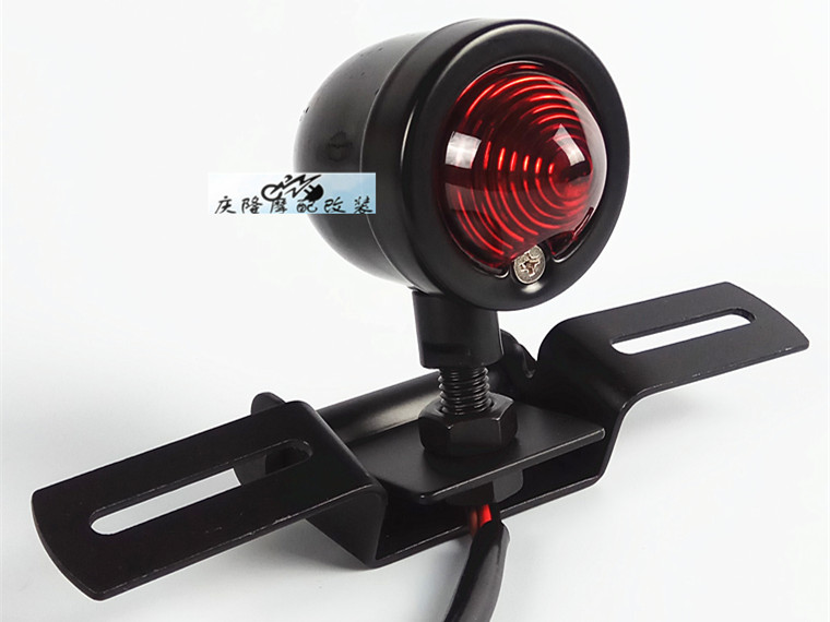 CG125 xe máy retro sửa đổi vỏ nhôm phía sau đèn hậu Harley Cruise Prince retro phanh ánh sáng phía sau tấm giấy phép ánh sáng đèn led osram xe máy