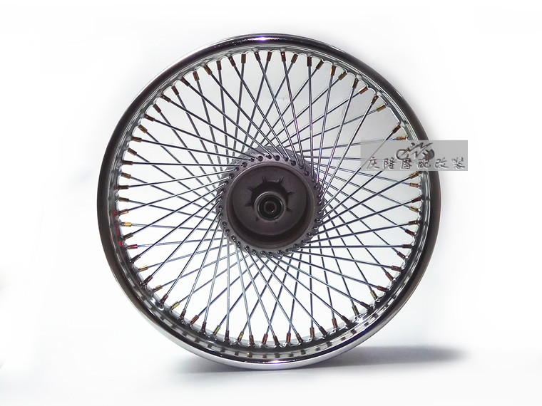 AX100 xe máy retro sửa đổi phía trước và phía sau wheel hub lắp ráp 72 nan mở rộng vòng thép bánh xe sửa đổi Tấn Thành vành xe honda lead