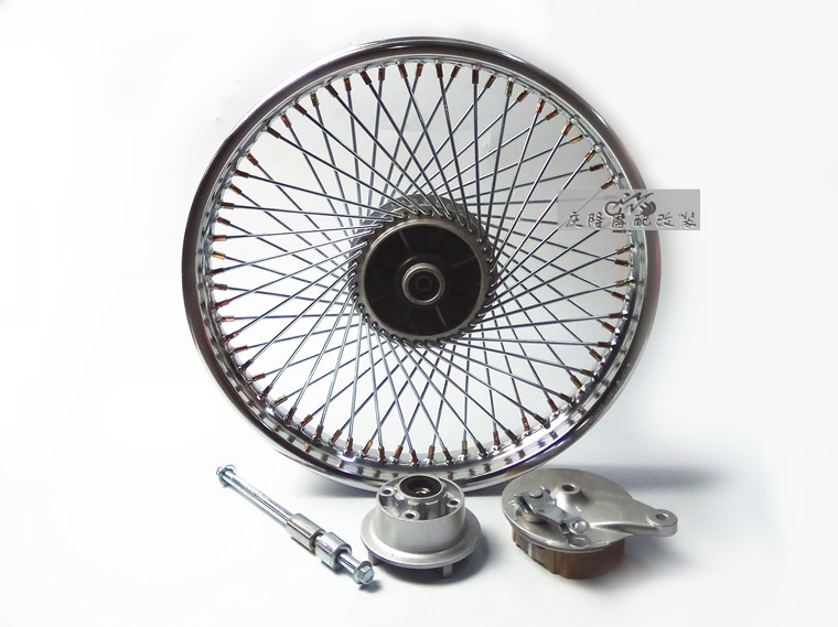 AX100 xe máy retro sửa đổi phía trước và phía sau wheel hub lắp ráp 72 nan mở rộng vòng thép bánh xe sửa đổi Tấn Thành vành xe honda lead