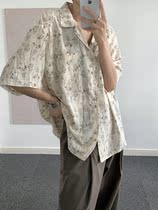 Summer Cuban Collar Shirt Short Sleeve Shirt