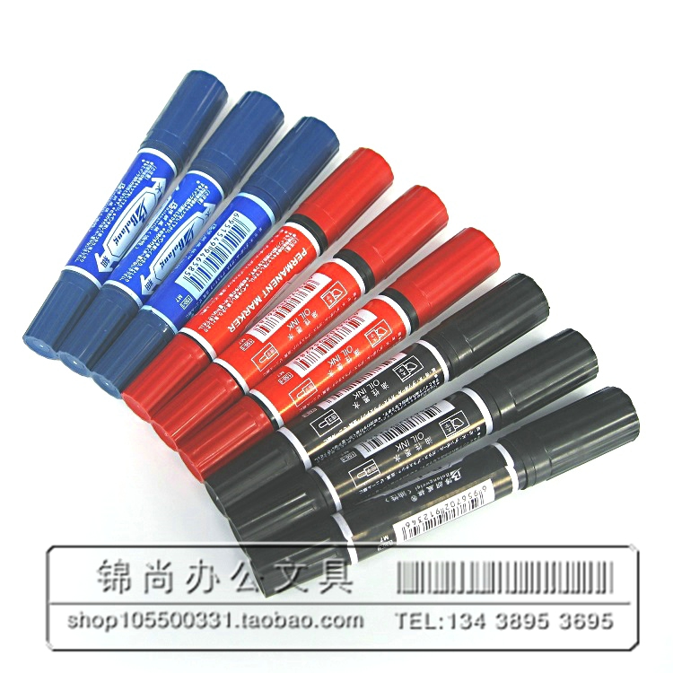 Bolang Weiqi 150 Mark Pen Large Double Head Black Oily Pen Red Round Pen Packaging Pen Blue Express Logistics