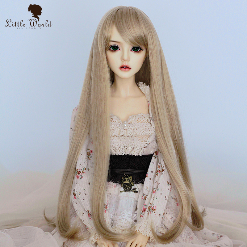 BJD3 sub-large female high temperature silk dark gold wine red long straight hair fake hair fake hair spot LittleWorldBJD