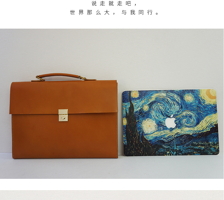Handmade da retro da giản dị xách tay cặp macbook máy tính túi lót nam xử lý đơn giản - Phụ kiện máy tính xách tay miếng dán laptop hp