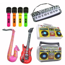  Manufacturers inflatable musical instrument toys PVC guitar childrens stage inflatable props microphone electronic keyboard radio