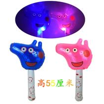 Inflatable luminous pig Paige stick toy stall toy activity props custom cartoon pig Paige stick