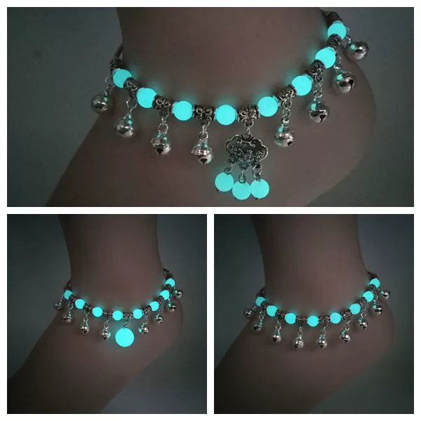 Nhảy múa chuông bạc Tây Tạng phát sáng vòng chân đá nữ đơn giản retro phong cách quốc gia retro thủ công Sen sinh viên - Vòng chân lắc chân nữ