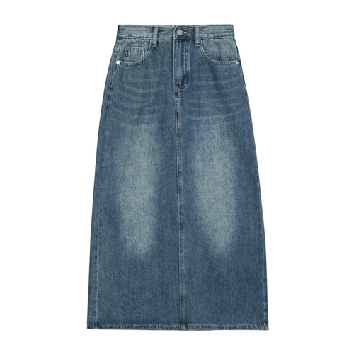 Джинсовая юбка, осенняя длинная юбка, подходит для подростков, А-силуэт