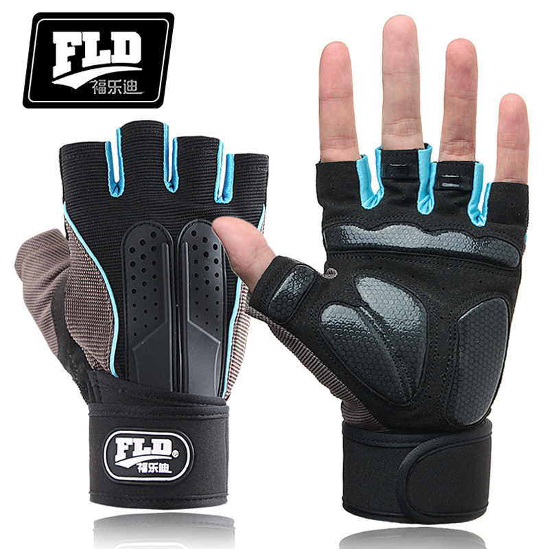 Anti-slip fitness gloves men's summer with wrist care professional weightlifting barbell instruments dumbbells semi-finger sports palms-Taobao