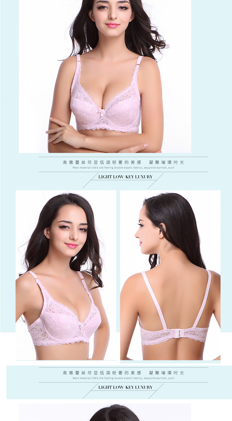 Mùa hè siêu mỏng ren gợi cảm trong suốt tập hợp áo ngực nữ kích thước lớn không có đồ lót xốp ngực lớn ngực nhỏ áo ngực đồ lót bigsize đẹp