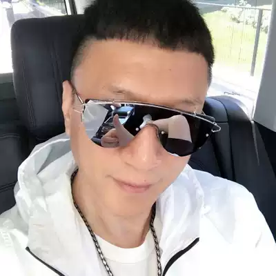 Sun Honglei with the same exaggerated oversized one-piece sunglasses hipster oversized sunglasses men and women ink men