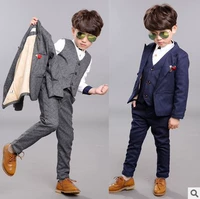 Mùa thu và mùa đông cộng với nhung dày phiên bản mới của Hàn Quốc cho bé trai người Anh phù hợp với bộ đồ nhỏ bé gái váy cưới ba mảnh shop quần áo trẻ em