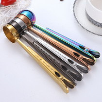 Thickened 430 Stainless Steel Milk Powder Spoon Mesh Red Coffee Clip Spoon Multifunction Food Bag Closure Clip Milk Powder