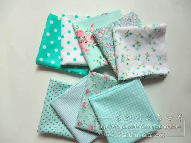 Cotton twill handmade DIY chắp vá vải trăm nhà vải 25 * 25CM vải búp bê quần áo vải hoa vải đầu