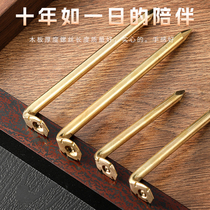 Traceless nail brass Chinese style imitation classical picture frame hook plaque holder wall calligraphy and painting special antique copper nail for hanging painting