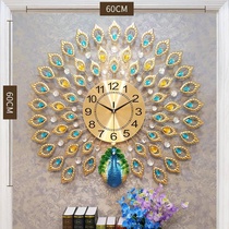 Peacock Wall Clock Living Room Phoenix Peacock European Clock Bedroom Room Porch Wall Creative Decoration Clock