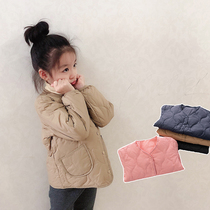 Childrens down jacket lightweight 90 white duck down warm jacket collarless inner top autumn and winter down jacket