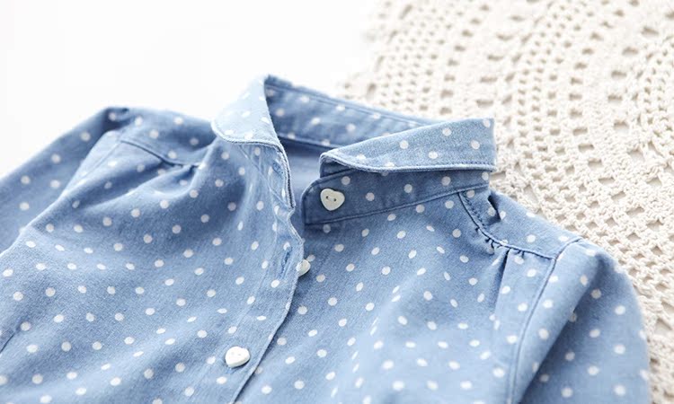 Chemise fille à manche longue en toile - Ref 2084906 Image 14