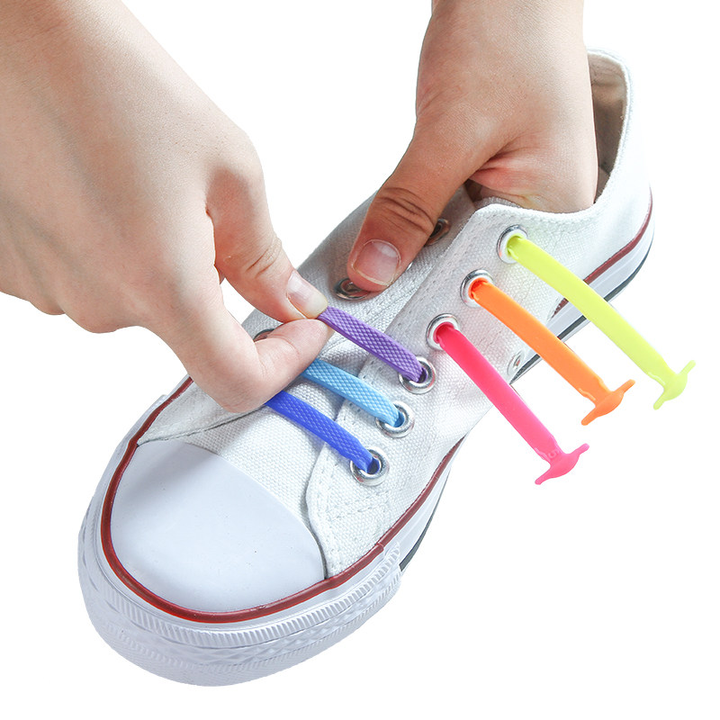 Shoelace Buckle Lazy Shoelace Female White Shoes Children's Tapless Elastic Silicone Sports Flat Shoelace Male
