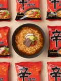 Ненгсинсин рамэн корейский импортный пузырьковый пакет установка мгновенная лапша рамэн прямая капуста подлинная жареная лапша пряная пища