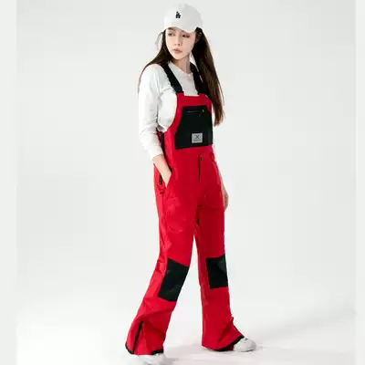 XXXsnow waterproof 10,000 holding baby bag ski pants men and women plus velvet wear-resistant warm snow pants veneer pants slim Korea