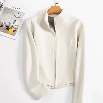 Graphene silk thickened stand collar top women's autumn and winter elegant zipper yoga jacket