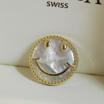 Good mood smiley face natural shell brooch female fashion gilded corsage clothes decoration cardigan sweater Japanese and Korean pins