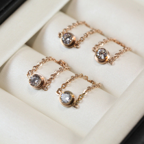 Exquisite chain zircon ring fine tail ring female ins tide rose gold Korean personality index finger simple fashion ring