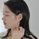 Song Hye-Kyo Style Natural Freshwater White Pearl Earrings for Women, Vintage Elegant Long Earrings