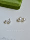 ins Blogger Fever's Same Style Shijia Bright Round Pearl 925 Sterling Silver Earrings for Women, Simple and Retro Style
