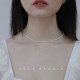 Millet grain natural freshwater pearl necklace ultra-fine ultra-fine retro clavicle chain young fashion/14k gold-filled