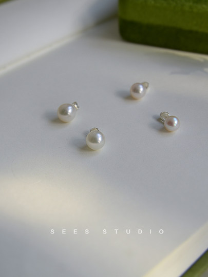 Sees Single Round Strong Luster Flawless Natural Freshwater White Genuine Pearl Necklace Pendant/925 Sterling Silver