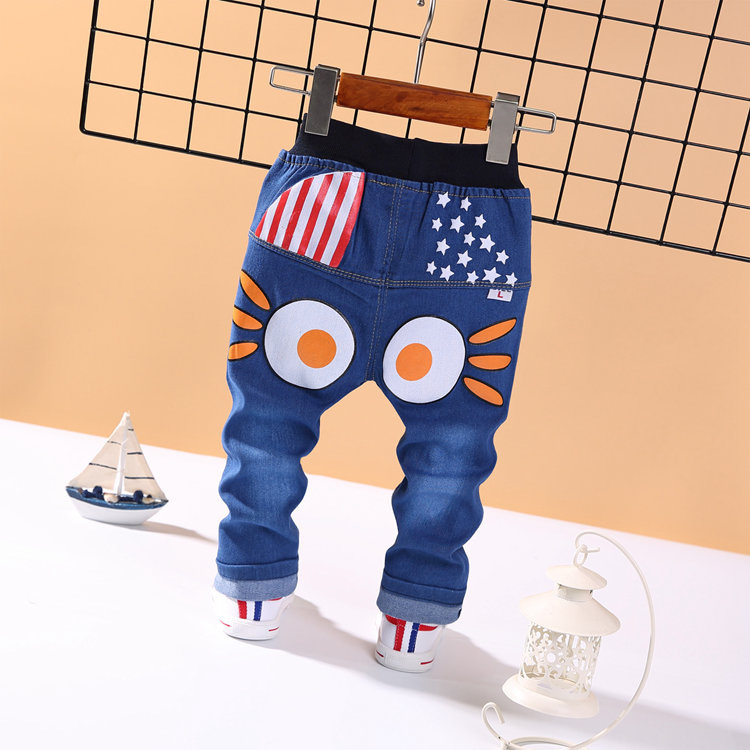 Trẻ em mặc quần áo 18 mùa thu và quần jean một lớp trong quần trẻ em 2-6 tuổi và quần denim và quần denim váy trẻ em đẹp