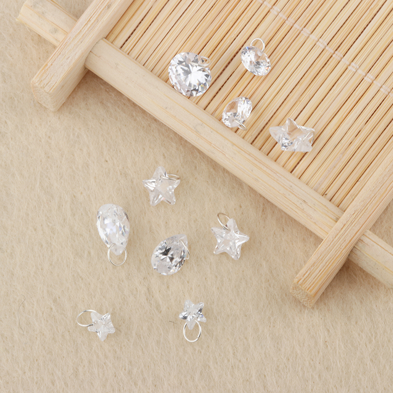 Super Flash Single Hole Drop Pear Shaped Zircon Naked Stone Pearl DIY Making Perforated Earl Accessories Necklace Accessories White Full Penetration