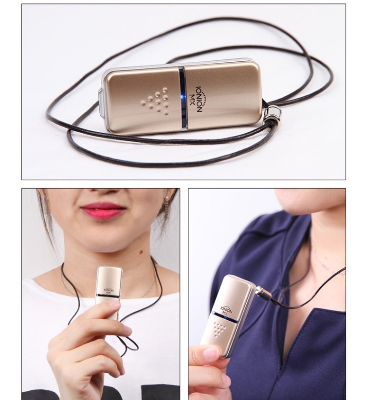 máy lọc không khí nhật Nhật Bản IONION MX xách tay sạc xe âm thanh ion không khí mini treo cổ mặt nạ điện tử máy lọc không khí phòng ngủ