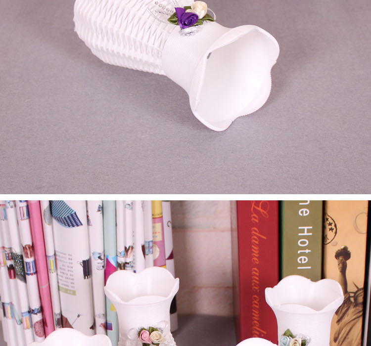 Chất liệu hoa lụa chậu hoa mô phỏng bình hoa [màu hoa trên bình là ngẫu nhiên] - Vase / Bồn hoa & Kệ chậu nhựa dài