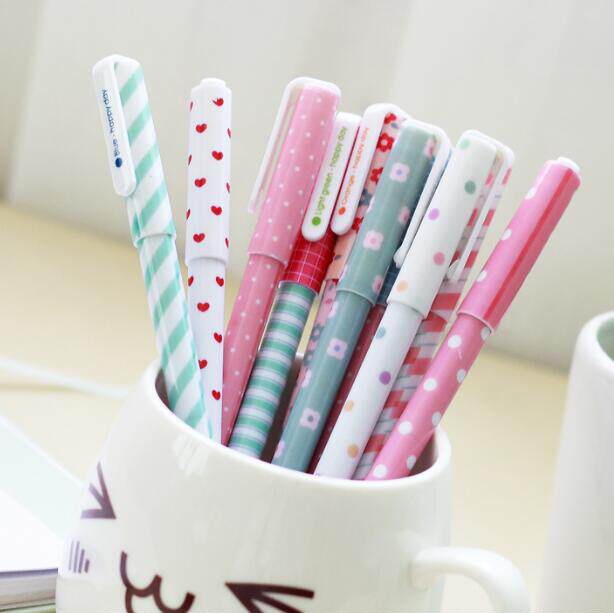 Japanese and Korean stationery gift small fresh cute floral watercolor pen color gel pen Water-based pen 10 sets
