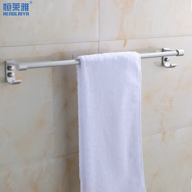 Makeup Room Space Aluminum Towel Rack Free of perforated Bathroom Towel Rod single lever Hook Bath Towel Rack Pendant Single Layer Hanging