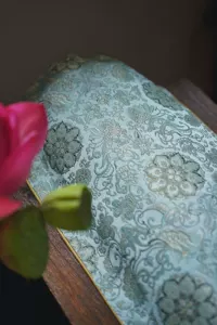 [Шелковый бамбуковый павильон] Blue Lotus Два ветви и шумные цветы Обновление крышки крышки внутренней линии общая крышка