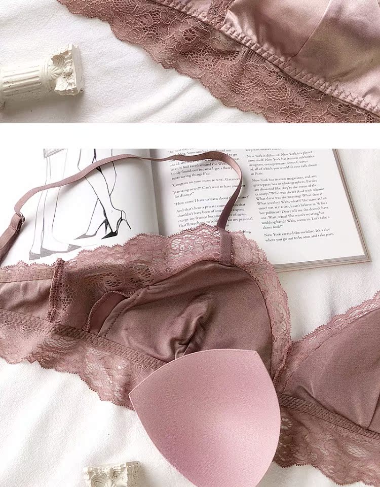 Lụa không có vòng thép mỏng bra bralette tam giác liền mạch thoải mái thoáng khí đồ lót lụa phụ nữ áo ngực ko dây