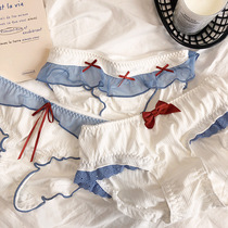 Sweet pure air girl butterfly knot fly pants comfortable breathable low waist triangle pants sexy