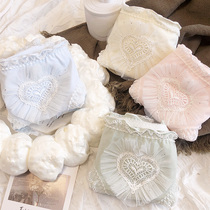 Day department tender cotton qualitative love embroidery flounce lace sex appeal is comfortable and mellow low waist briefs female underwear