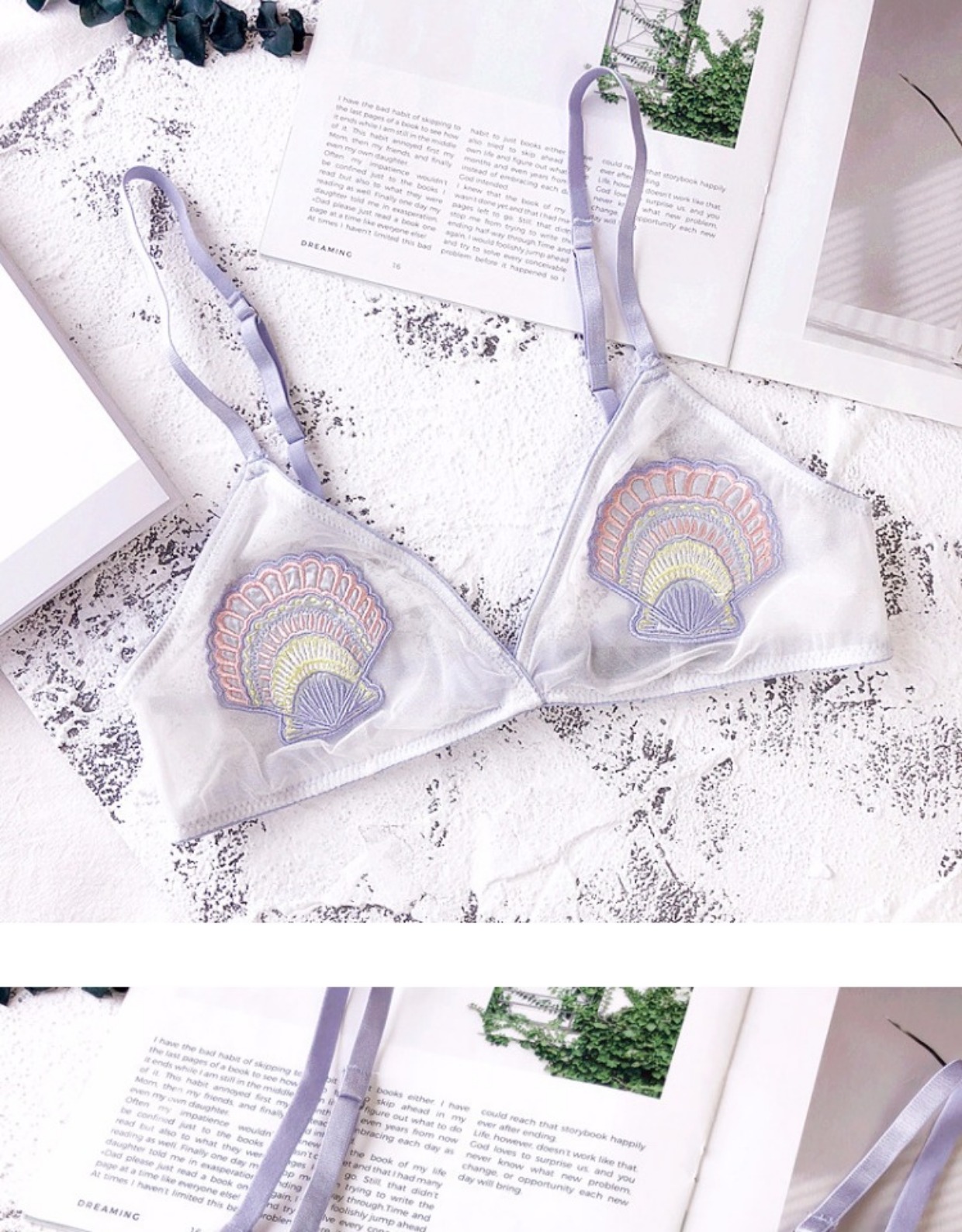Mùa hè in gió không viền thêu chống siêu mỏng bralette thoáng khí tam giác cup bra gợi cảm quan lot nu